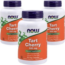 나우푸드 타르트 체리 500mg 베지 캡슐 비건, 90개입, 3개