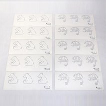 사이언쌤 곰 카멜레온 붙임딱지 동물 스티커 색칠 스티커 홈스쿨링 과학 교육 실험 5인용