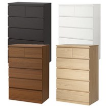 [이케아] MALM 말름 6칸서랍장80x123/옷장/단스/수납장/서랍함, 색상:블랙브라운_603.546.25