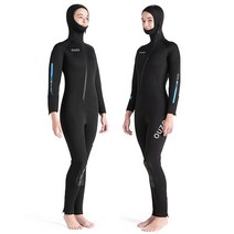 5mm 여성 전신 잠수복 프리다이빙 서핑 슈트 웻 드라이 다이빙 수트, 블랙BCW5002-B, M