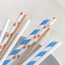 풀어짐없는 종이빨대 페이퍼 스트로우 데코 일회용 25개세트 포장, 25p도트