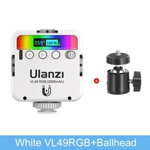사진촬영조명 순간광스튜디오조명 풀 컬러 RGB LED 비디오 라이트, 01 White VL49 RGB