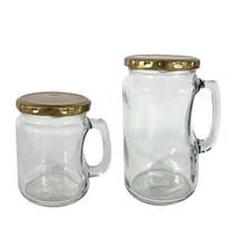 듀오락 손잡이 유리 머그 500ml 850ml 홈카페 카페 청 쨈 병 뚜껑 포함, ( 850ml ), 1개