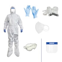레벨D 방호복 5종세트 보호복 의료용 방역복 작업복 페이스쉴드 고글, 고글형, XL, 1개