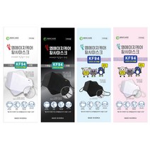 쓸 엠에이치케어 KF94 대형 소형 끈조절 어린이 초등 유아동 마스크 50매, 1BOX(300매), KF94 소형 블랙