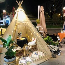 인디언 몽골식 캠핑텐트 마운틴 게스트 피라미드 캐노피 닛산 계정 외부 면화 방수, 옥스포드 천 텐트(로고 없음)