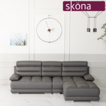 스코나 에타홈 스코나(에타홈) 토레안 이태리 통가죽 4인 소파(스툴 포함), 아이보리_스노우 단일옵션