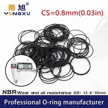 니트릴 고무 오링 개스킷 방수 블랙 NBR CS 0.8mm 두께 OD13.6/18/22.3/25/30.6/32.8/42*47/55*0.8mm 로트당 10 개, 13.6x12x0.8mm, 5 pieces
