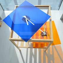 다세코 벽걸이시계 인테리어시계 아크릴시계 무소음 벽시계 홈데코 시계, 오렌지