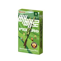 롯데웰푸드 녹차 빼빼로 아이간식 탕비실간식 캠핑 37g, 9개