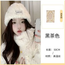 중단발헤어스타일 정수리가발 정수리탈모 앞머리가발 항암가발 부분가발 단발스타일링, 毛绒帽卷发 黑茶送发网