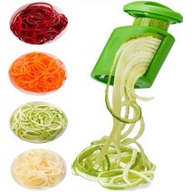 가정용 제면기 면뽑는 기계 파스타 만두피 생면LHS 야채 Spiralizer 슬라이서 핸드 헬드 2-in-1 스파게티 커터 야채 국수 샐러드 메이커 당근 오이 강판 나선형, 협력사, 초록