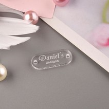 레이저조각기 레이져각인기 절단기 커팅기 맞춤형 레이저 새겨진 아크릴 의류 레이블 태그 수제 이름 뜨개, 13 S-4 Clear 3x1cm