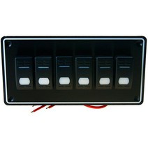 골든쉽 Goldenship 12V 6 스위치 패널, Ref:GS11184 100 x 203 mm Black