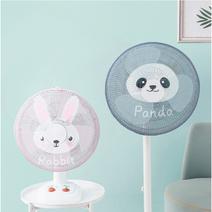 여름 필수 귀여운 동물 2종 간편한 장착 탈부착 가능한 선풍기 사고 방지 안전 보호 커버 덮개 안전망 16인치, 핑크토끼