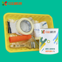 디오페인트 곰팡이방지 결로방지페인트_베란다 벽지용페인트1L세트(세라믹플러스 1리터+도구세트), 스테디14(새몬)