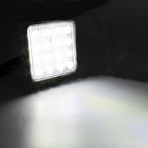 48와트 대형차 작업등 고휘도 16발 화물차 후진 써치등 엘이디 서치라이트 안개등, 화이트 48와트 2개