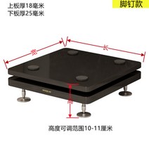 이중층 이동식 컴퓨터 데스크탑 선반 본체 받침대 PC 바퀴 스피커 트레이 거치대 케이스, 더블 레이어 블랙 매트 28x33 발 손톱