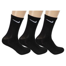 [나이키] 에브리데이 쿠션 크루 양말(SX7664-010) 3켤레, 사이즈:S[22호]