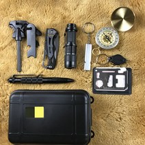 캠핑 서바이벌 생존도구 키트 9종 세트, 혼합색상, 1세트