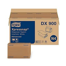 Tork Xpressnap 화이트 냅킨 N4 고급 인터폴드 1겹 13 x 8.5 12 500 생분해성 DX900