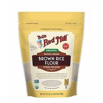 [해외직구] 밥스레드밀 글루텐 프리 오가닉 통곡물 현미가루 지퍼백 680g, 24 Ounce