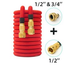 소방호스 농업용 배관 호스 정원 water expandable watering hose, 커넥터가 있는 빨간색, 75ft-22m 확장, 1개