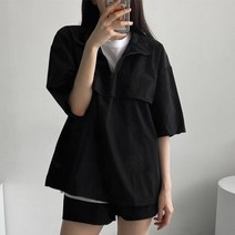 코디제이 스트링반팔아노락티셔츠 바람막이 남녀공용 반팔티