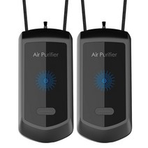 산소발생기 2 pcs 목 공기 청정기 개인 웨어러블 미니 휴대용 자동차 산소 바 음이온, 1개