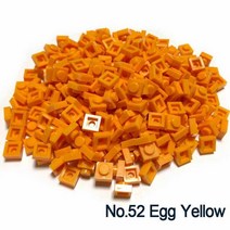 더치커피 메이커 Smartable 플레이트 1x1 빌딩 블록 MOC 부품 DIY 로고 픽셀 아트 QR 코드 벽돌 모자이크, 52 Egg Yellow 52
