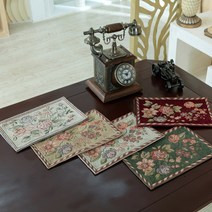 전화기 받침 매트 비디오 식탁 다용도 패브릭 받침용 소품 패브릭천 콘솔 장식, 전화기받침매트(23x30)-그린