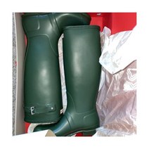 헌터 레인부츠 Hunter Original 여성 Tall Matte Green Rain Boots - New Size 9