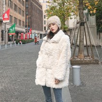 여성용 차이나 칼라 동계 하프 기장 웜블링 오버핏 겨울 누빔 점퍼