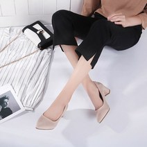 여성 구두 로퍼 빅사이즈 자수 정장구두 캐주얼 하이힐 패턴 수트 여자신발 출근화 패션 가죽 인박카019
