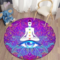 요가매트 요가 명상의 차크라 라운드 카펫 테마 홈 지역 침실 바닥 매트 찻집 장식, 8|Diameter 150cm