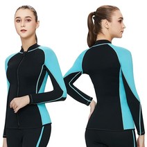 HIGI Flexel 잠수복 상의 남성 2mm 남성 상의 차가운 물에서 따뜻함을 유지 전면 지퍼 재킷 서핑 카약 스노클링 패들 보딩용 블랙 스몰 4446008749, Large
