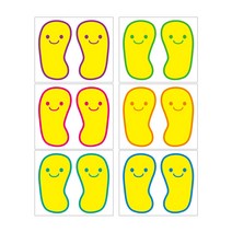 유니아트 학습교구 발바닥스티커2(6색) 학습체험 만들기재료 만들기패키지 어린이교구 만들기놀이