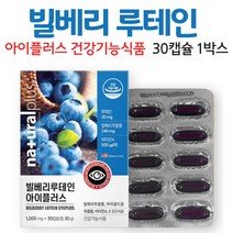 빌베리 플러스 루테인 빌베리추출물 마리골드꽃추출물 비타민A, 1박스, 30캡슐