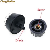 셀렉터 스위치 3단 ChengHaoRan 1pcs 고온 내성 로터리 기어 2-3-4-5-6-쥬서 믹서의 밴드 노브, [04] 5 Pins 4 gear, [02] With Cap