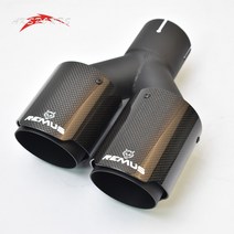 듀얼 좌측 매트 블랙 스테인레스 스틸 배기 팁 스트레이트 엔드 테일 탄소 섬유 머플러 파이프 1 개, 04 51-76MM