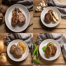 지리산 흑돼지 수제떡갈비 500g (표고버섯 새송이버섯 양파 ) 아이들 반찬 한끼식사 간편식 에어프라이기 간식, 표고버섯떡갈비