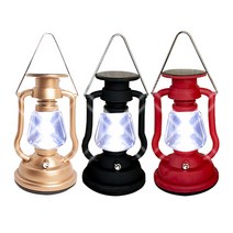 SMN 태양광 충전+자가발전 캠핑 랜턴 충전식 태양열 LED 램프, C.골드