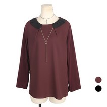 빅사이즈 목걸이 장식 블라우스 BRS682