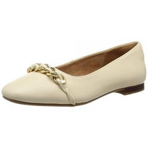 Rockport 여성용 Zoie 체인 발레 플랫 블랙 가죽 9 216061, 7.5, Vanilla Leather