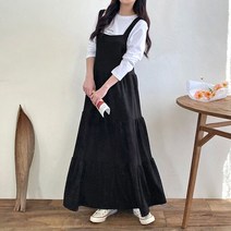 [스위트플러스] 임부복 찰랑 캉캉 드레시 멜빵 여성 원피스, 상세설명 참조