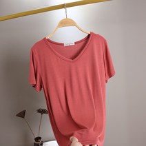 여성 브이넥 모달 기본반팔티 여름티셔츠 빅사이즈 쿨티 11color