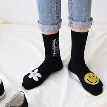 봉시스터즈 데이지꽃양말6장세트 패션양말 장목 중목 삭스 양말세트