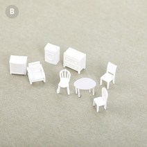 모형제작 미니어처 제사상 장식 납골당 미니어처 810 pcs 1:75 규모 식사 의자 머리맡 테이블 모델 미니 인형 집 가구 장식 스테인드 수 옻칠 페인트, b