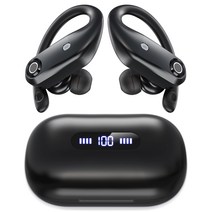 [2022최신형 귀걸이식 이어폰]Bluetooth 이어폰 Bluetooth 5.3+EDR 무선 이어폰 2000mAh 대용량 8시간+100시간 재생 4마이크 클리어 통화 Hi-Fi중저음 모드 스포츠 이어폰 다기능 물리 버튼 오조작 방지 AAC