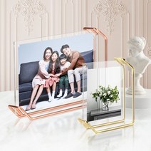 리브리움 탁상액자 가족사진 결혼 투명아크릴 틀 제작, van3009 로즈골드 대